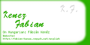 kenez fabian business card