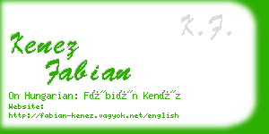 kenez fabian business card